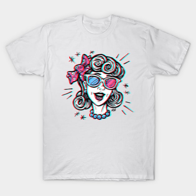 2D Trudy in the Third Dimension T-Shirt by BradAlbright